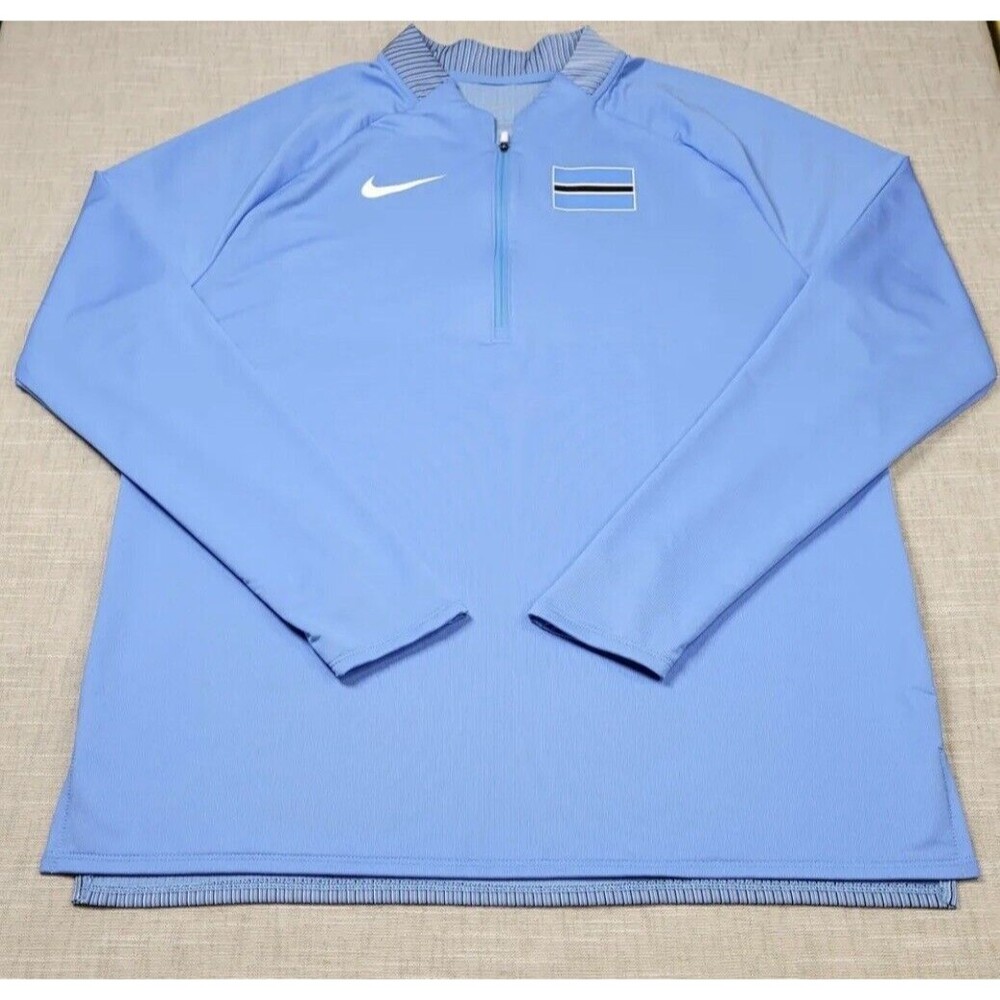 Nike Pro Elite Botswana Mens Sz Large 1/4 Zip Blue Pullover Olympic CI6096-412